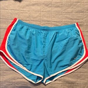 Nike Blue and Red Women's Athletic Shorts